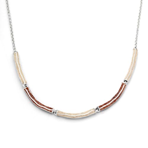 DUR Kette WELLENSPIEL Strandsand/Bernstein 42cm + 3cm Silber 925/- rhodiniert (K2922) von DUR