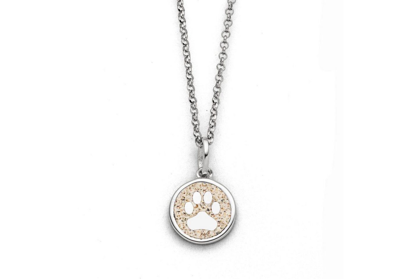 DUR Kette mit Anhänger DUR Schmuck: Kette "Lucky Dog" Hundepfote mit Strandsand, K2890 / K301 von DUR