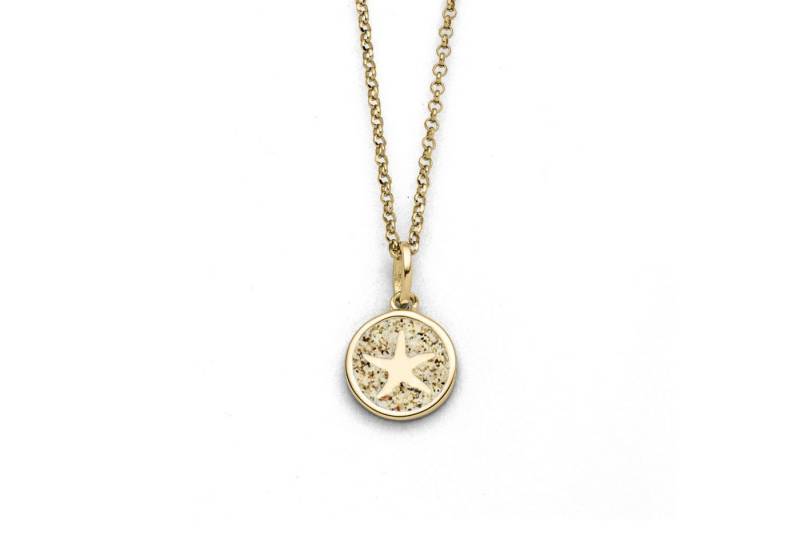 DUR Kette mit Anhänger DUR Schmuck: Kette "Traum 2.0", 925er Silber vergoldet, mit Strandsand von DUR