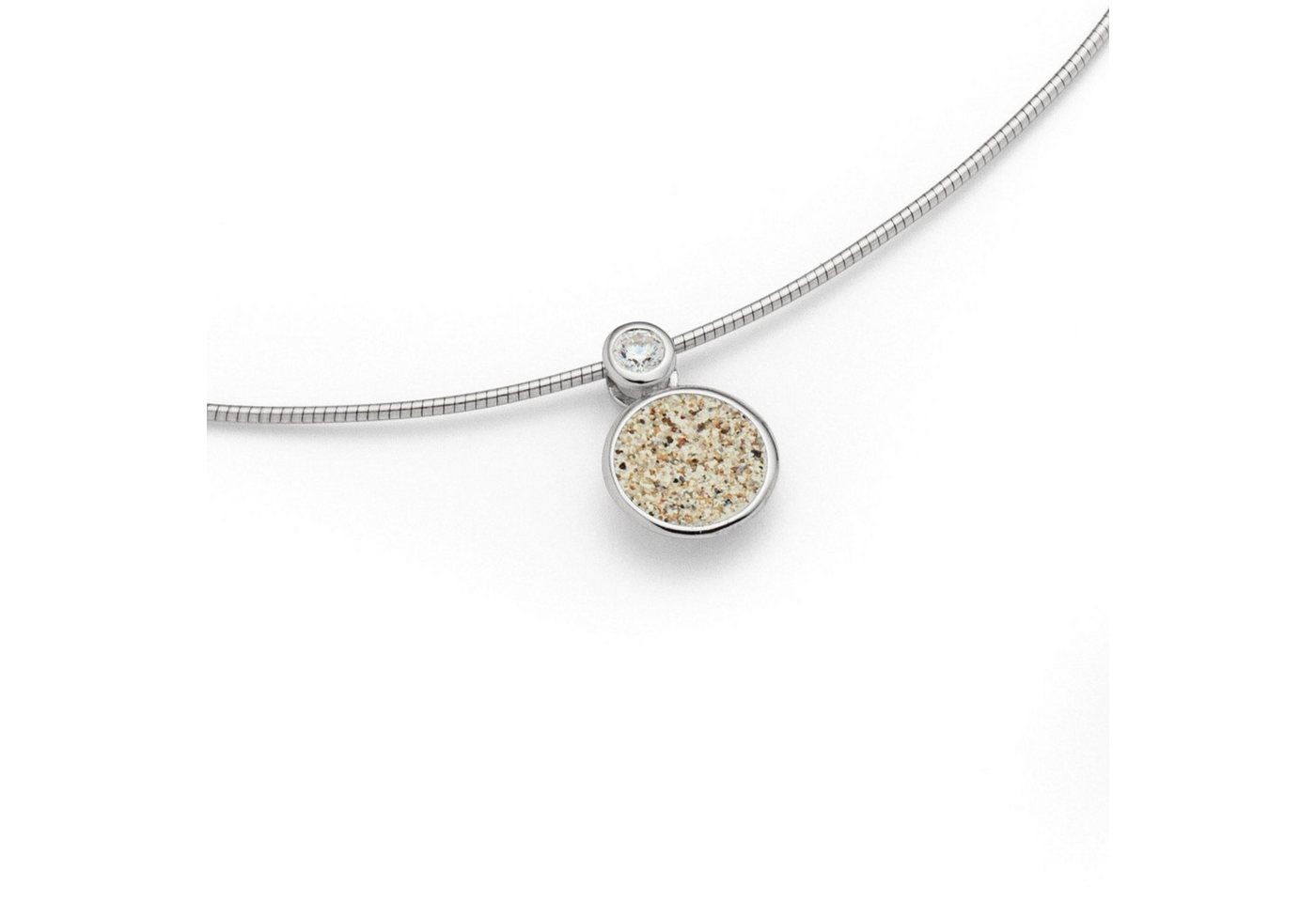 DUR Kette mit Anhänger Halskette K2456 – Damenkette mit Polarstern-Anhänger & Strandsand, 925er Silber, 42 cm von DUR