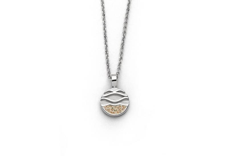 DUR Kette mit Anhänger Halskette K2665 „Strandwellen 2.0“, 42 cm – 925er Silber, mit echtem Strandsand, maritimer Anhänger von DUR