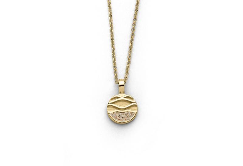 DUR Kette mit Anhänger K2709 – Vergoldete Damenkette „Strandwellen 2.0“ mit Strandsand, 42 cm von DUR