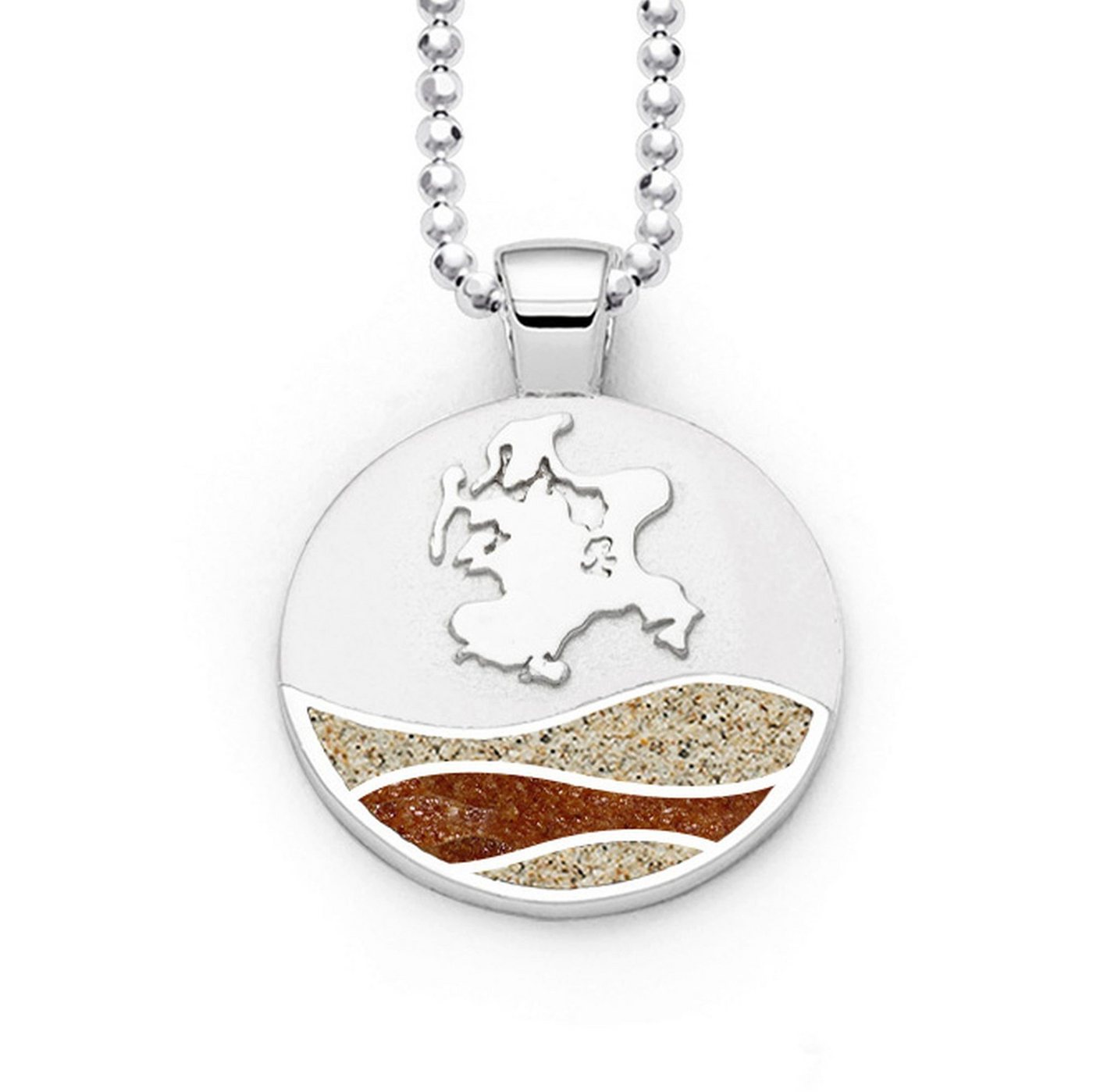 DUR Kettenanhänger DUR Schmuck: Anhänger Strandwellen "Insel Rügen" mit Strandsand und Be von DUR