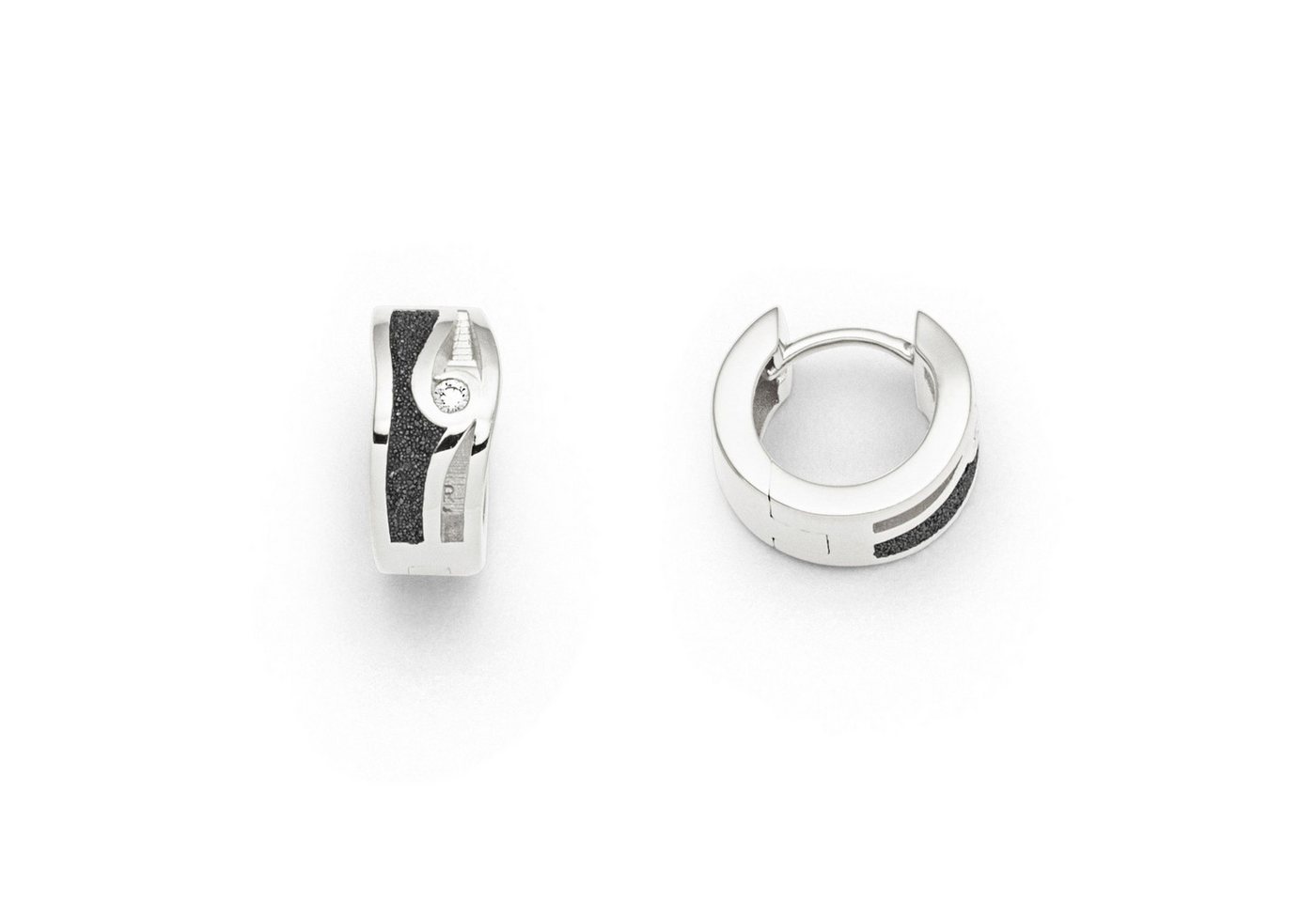 DUR Ohrring-Set DUR Schmuck: Ohrringe, Creolen, "Maui" mit Lavasand und Zirkonia, rhod von DUR