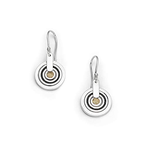 DUR Ohrringe „Schwarzer Pirat“ aus 925er Sterling-Silber mit Strandsand und Lavasand – Maritimer Schmuck mit einzigartigem Design, Maße: 35 mm x 15 mm, O5280 von DUR