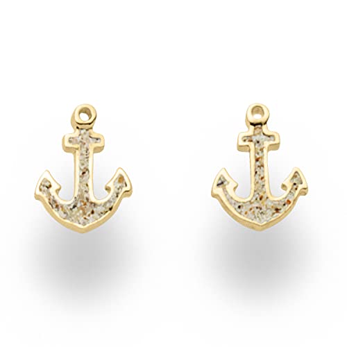 DUR Ohrstecker Sandanker aus 925 Sterling Silber mit Strandsand veredelt, 11x9 mm, von DUR