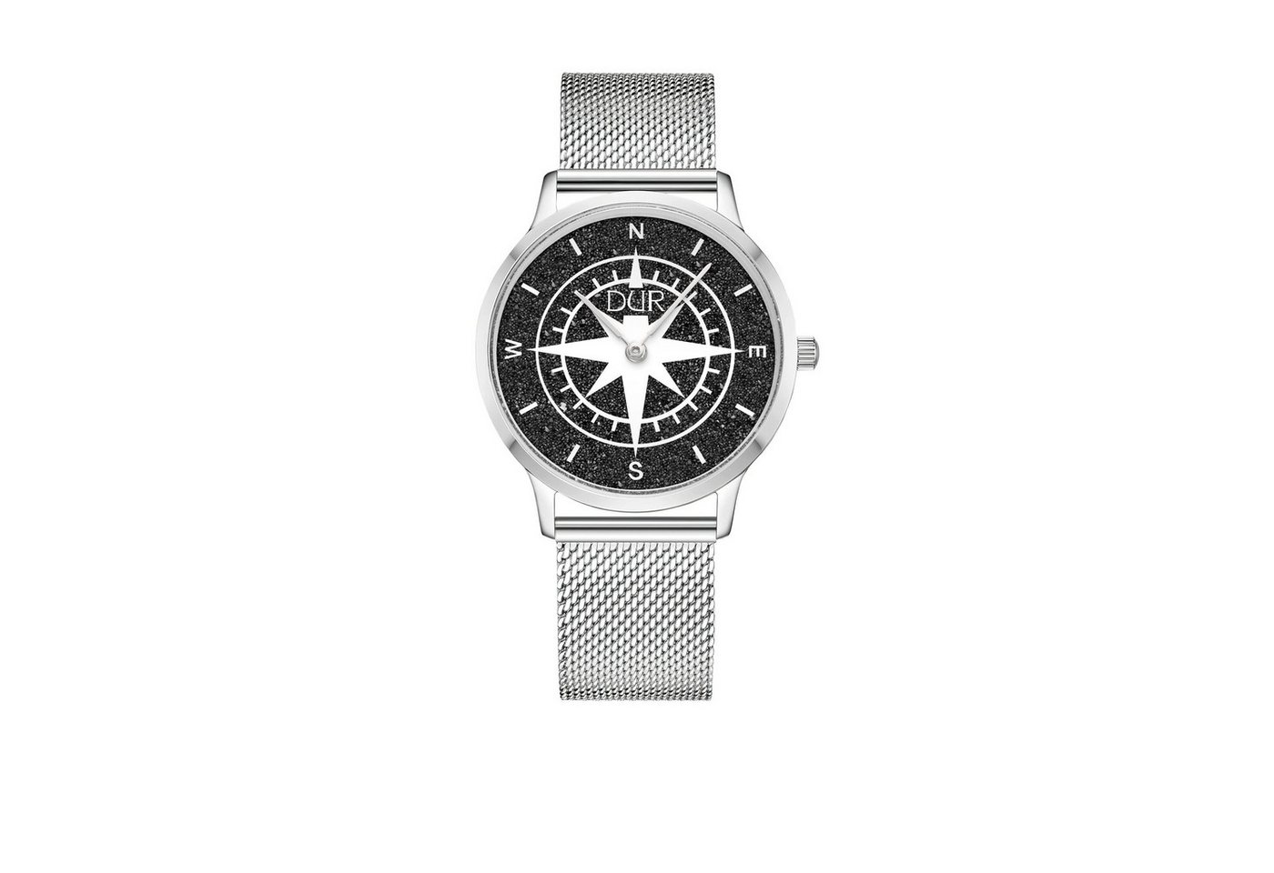 DUR Quarzuhr DUR Schmuck: Uhr 36er "Kompass" mit Lavasand, matt, Mesh Band Edelsta von DUR