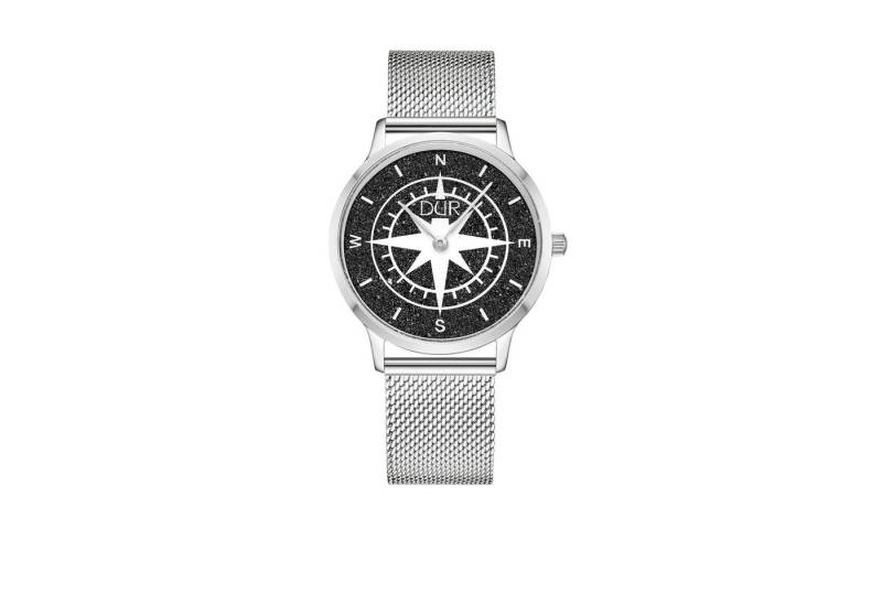 DUR Quarzuhr DUR Schmuck: Uhr 36er "Kompass" mit Lavasand, matt, Mesh Band Edelsta von DUR