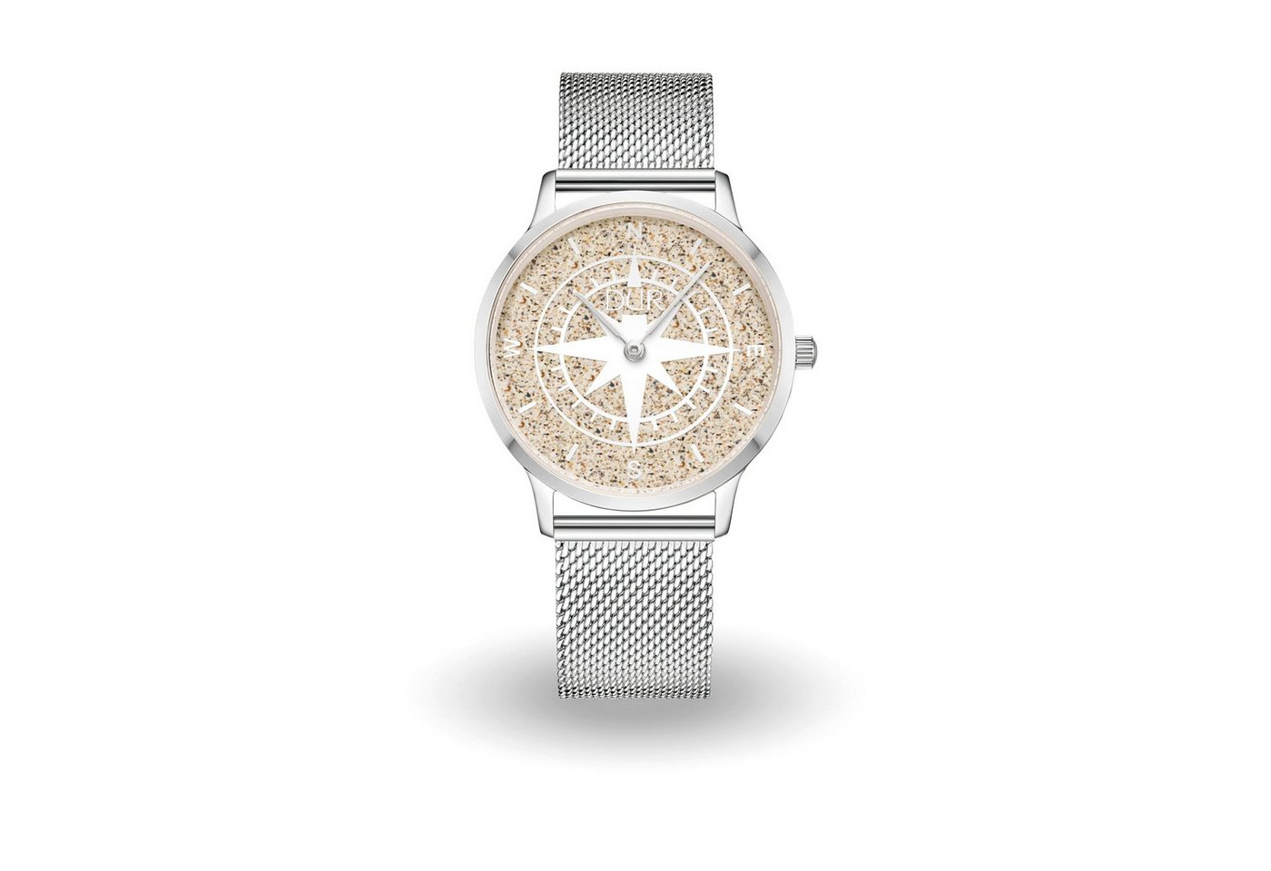 DUR Quarzuhr DUR Schmuck: Uhr 36er "Kompass" mit Strandsand,matt, Mesh Band Edelsta von DUR