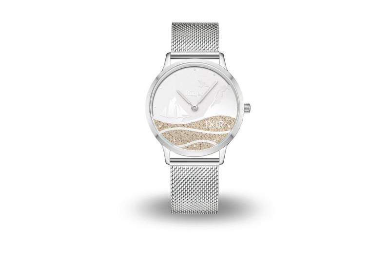 DUR Quarzuhr DUR Schmuck: Uhr 36er "Strandwellen Rügen" mit Strandsand, Mesh Band E von DUR