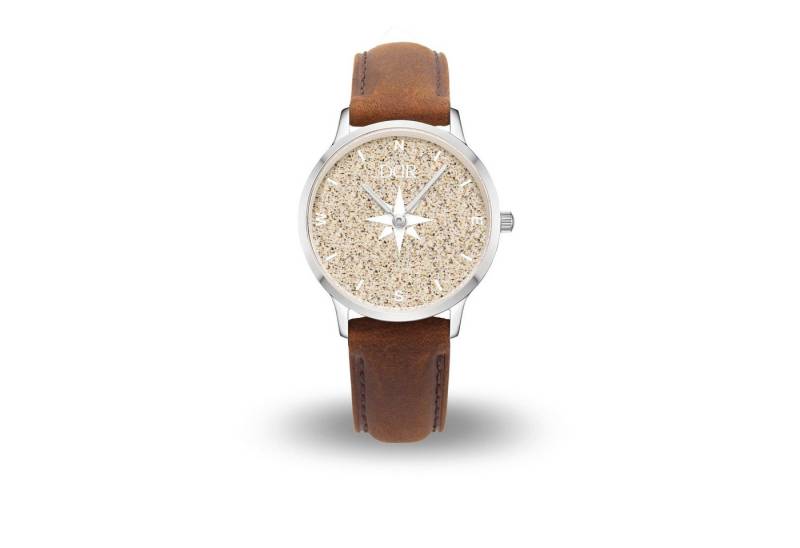 DUR Quarzuhr DUR Schmuck: Uhr 40er "Kompass 2.0" mit Strandsand, Lederband braun, D von DUR