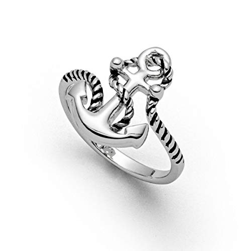 DUR Ring Anker mit Tau aus 925 Sterling Silber, Größe: 52, R4574.52 von DUR