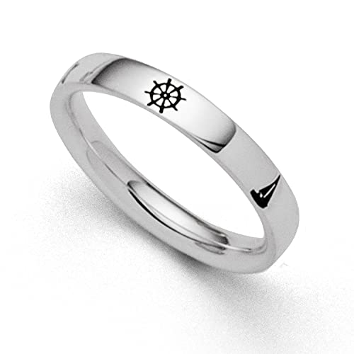 DUR Ring Maritim aus 925 Sterling Silber mit 5 oxidierten Symbolen, Größe: 58, R5424.58 von DUR