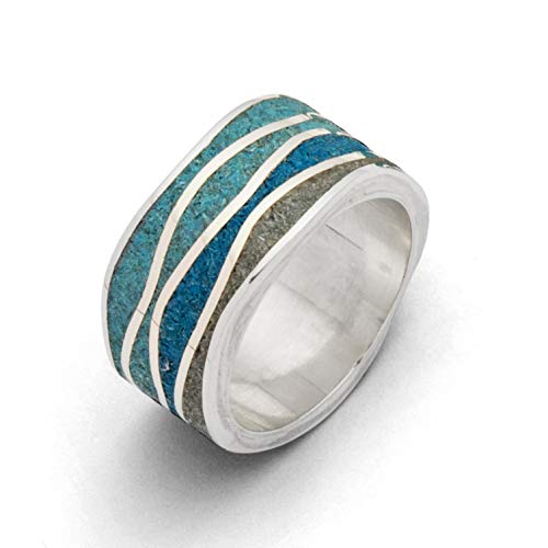 DUR Ring Meeresblau, aus 925 Sterling Silber, Größe: 56, R5106.56 von DUR