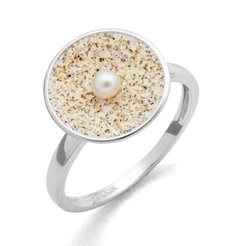 DUR Ring Strandperle aus 925 Sterling Silber mit Strandschale und Süßwasserperle veredelt, Größe: 58, R4746.58 von DUR-Schmuck