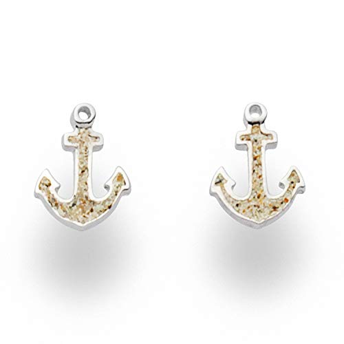 DUR Sandanker, Ohrring Anker, 925 er Silber und Strandsand von DUR