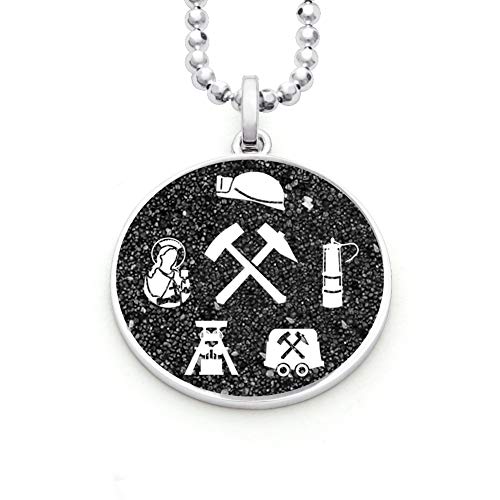 DUR Schmuck Anhänger GLÜCK AUF Lavasand, Silber 925/- rhodiniert (P3397) von DUR