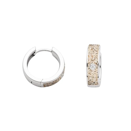 DUR Schmuck Creole NORDLICHT Strandsand Zirkonia, Silber 925/- rhodiniert (O5564) von DUR