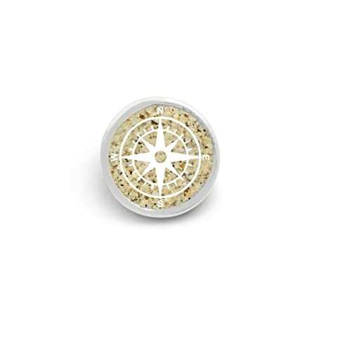 DUR Schiebe-Element Kompass für Lederarmband aus 925 Sterling Silber mit Strandsand, Beige, 10 mm, F246 von DUR