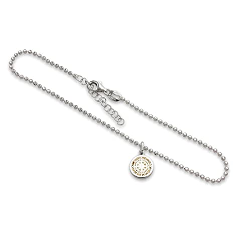 DUR Schmuck Damen Fußkette KOMPASS Strandsand, Silber 925/- 22,5cm+3cm A1661 von DUR