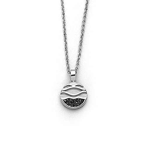 DUR Schmuck Damen Kette Strandwellen Lavasand, Silber 925/- rhodiniert 42cm (K2683) von DUR