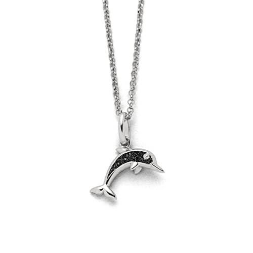 DUR Schmuck Kette DELFIN Lavasand, Silber 925/- rhodiniert 45cm (K2987) Erbskette von DUR