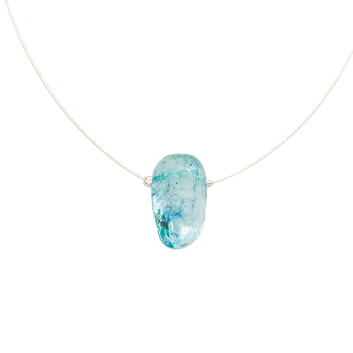 DUR Schmuck Kette GLASSPIEL Crystall blau Kettenreif ca.42cm versilbert (K2911) von DUR