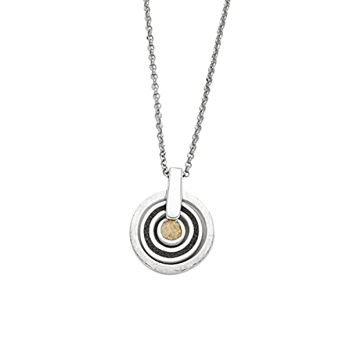 DUR Schmuck Kette SCHWARZER PIRAT Lavasand & Strandsand Silber 925/- rhodiniert 42cm (K2663) von DUR