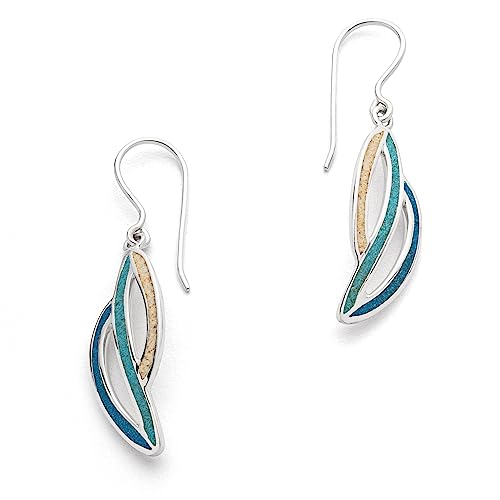 DUR Schmuck Ohrhänger OCEAN STREAM Strandsand/blauer Steinsand, Silber 925/- rhodiniert (O5406) von DUR