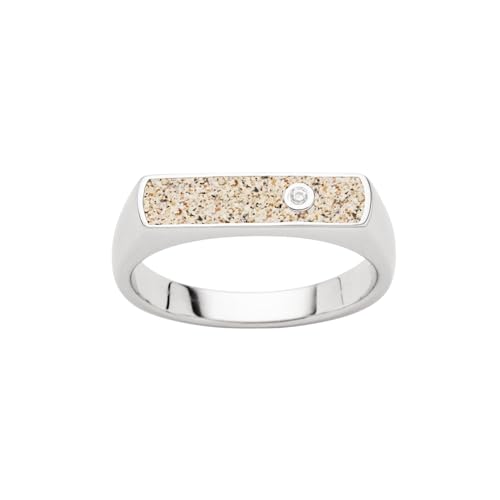 DUR Schmuck Ring NORDLICHT Strandsand/Zirkonia, Silber 925/- rhodiniert (R6006) (60 (19,1)) von DUR