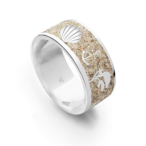 DUR Schmuck Unisex Ring OSTSEE, Strandsand, Silber 925/- rhodiniert (R5229) (52 (16.6)) von DUR