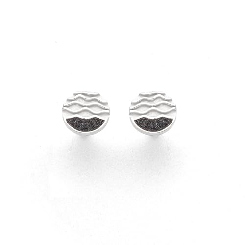 DUR Schmuck Ohrstecker Strandwellen 2.0 Lavasand Silber 925/- rhodiniert (O5516) von DUR