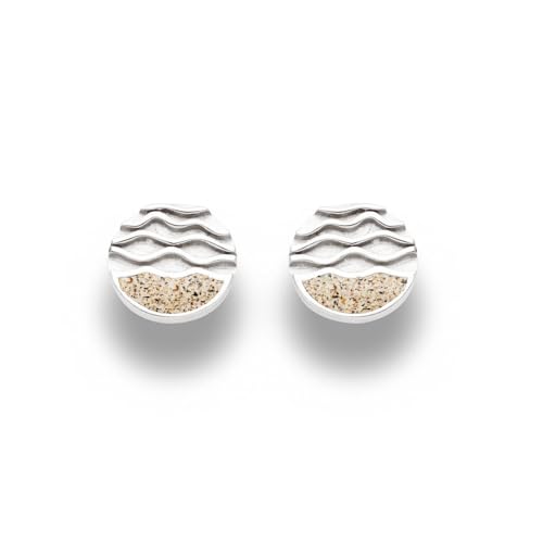 DUR Schmuck Ohrstecker Strandwellen 2.0 Strandsand Silber 925/- rhodiniert (O5515) von DUR