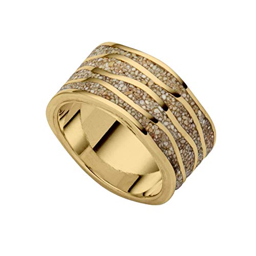 DUR Schmuck: Ring, Strandwellen, mit Strandsand, vergoldet, R5175 RingSize 54 (17.2) von DUR