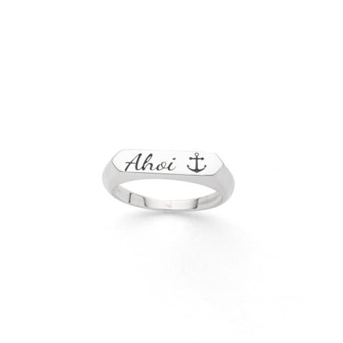 DUR Schmuck: Signet Ring Ahoi/Anker, oxidiert, R6019 RingSize 66 (21.0) von DUR