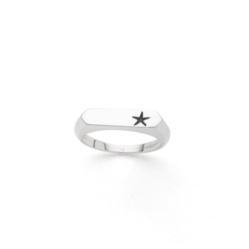 DUR Schmuck: Signet Ring Seestern, oxidiert, R6018 RingSize 58 (18.5) von DUR