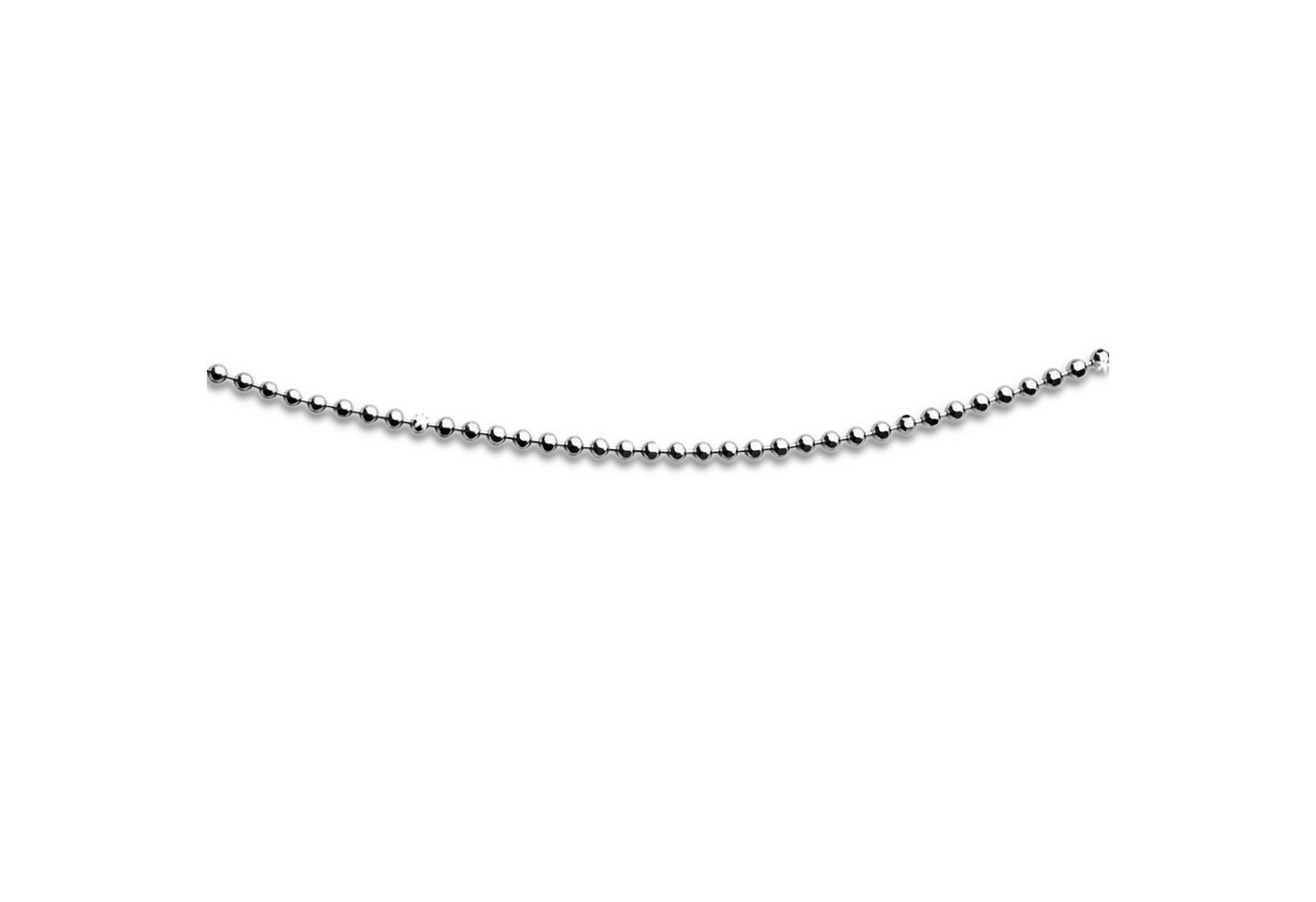 DUR Silberkette Schmuckkette K2255, 42 cm – Feine Kugelkette aus 925er Silber, 1,8 mm geschliffen – Glänzende Basiskette für Anhänger & Solo-Look von DUR
