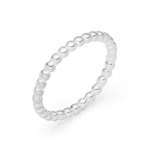 DUR Silberkugel Damen Ring aus 925 Sterling Silber mit kleinen Silberkugeln, Größe: 52, Silber, R4333.52 von DUR
