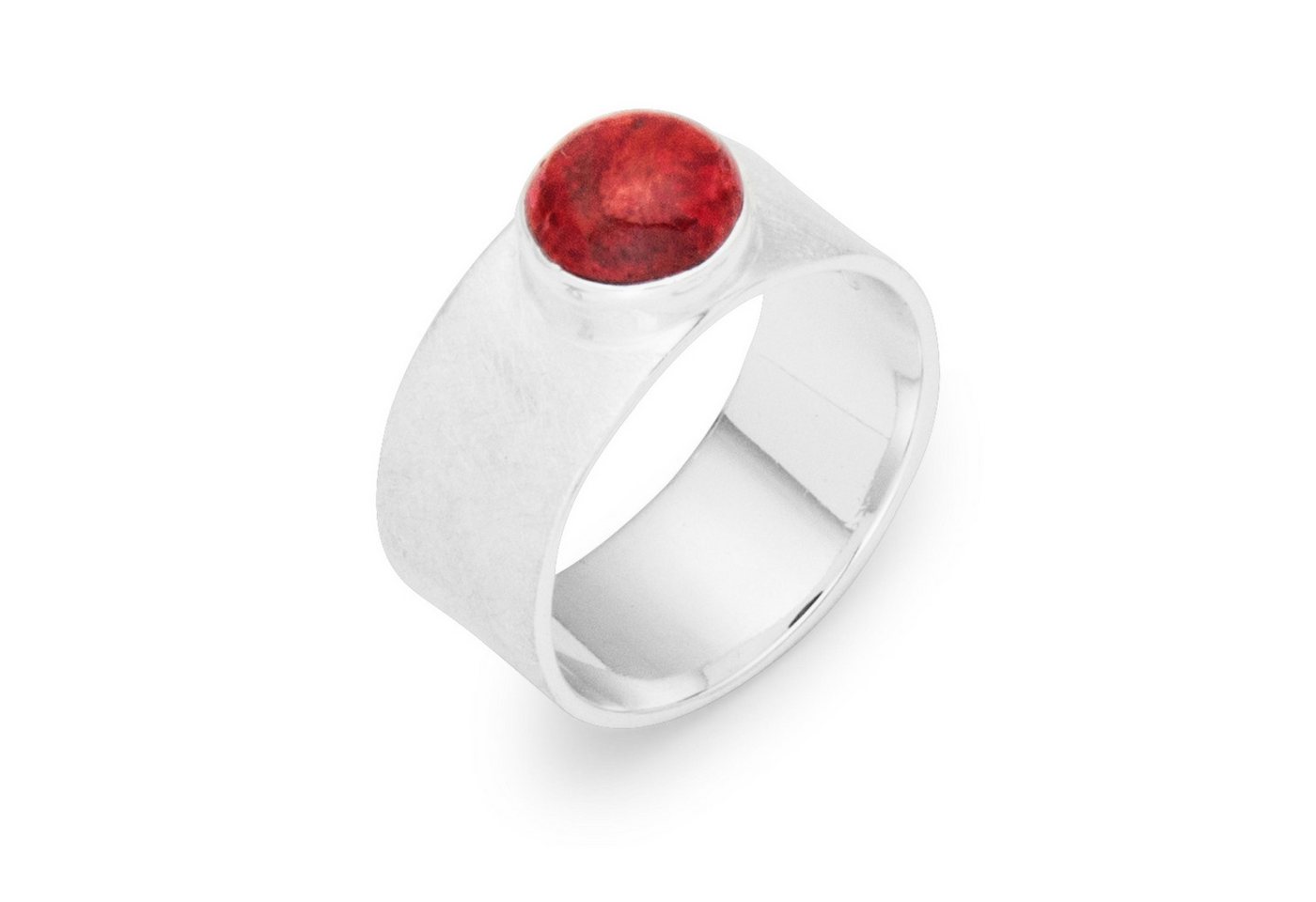 DUR Silberring Ring R4487 Betty – Koralle & 925er Silber – Größe 56 (17,8 mm) von DUR