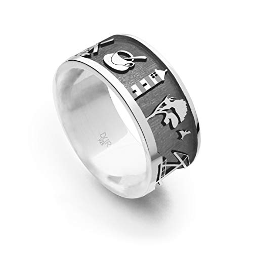 DUR Unisex Ring"Ostfriesland dunkel" aus 925er Silber Größe 54 (17.2) R5349.54, 54 (17.2) von DUR