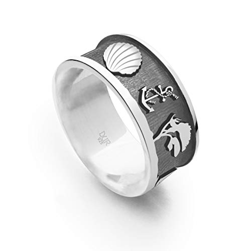 DUR Schmuck Unisex Ring OSTSEE 2, oxidiertes Silber 925/- rhodiniert (R5231) (62 (19.7)) von DUR