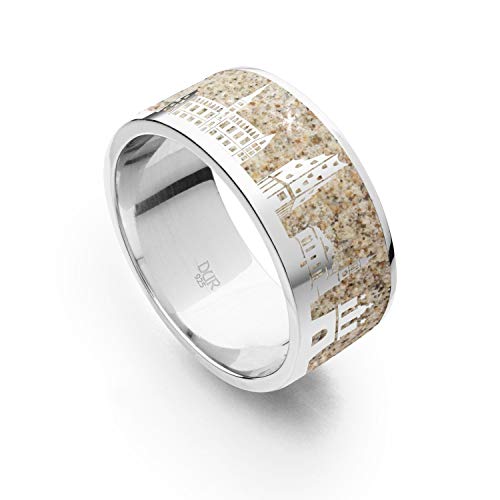 DUR Schmuck Unisex Ring HAMBURG II Strandsand, Silber 925/- rhodiniert (R4996) (64 (20.4)) von DUR