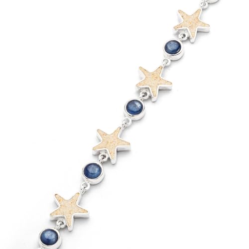 Dur Armband SANDSEESTERN Kyanit mit Strandsand Silber 925/- poliert ca 16,5cm + 4cm Verlängerung (A1839) von DUR