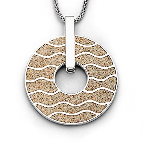 Dur Schmuck Damen Anhänger WELLEN Strandsand, Silber 925/- rhodiniert (P3284) von DUR