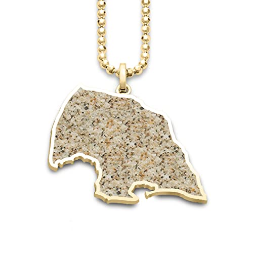 Dur Schmuck Exclusiv Anhänger INSEL FEHMARN Strandsand, Silber 925/- vergoldet (P4006) von DUR