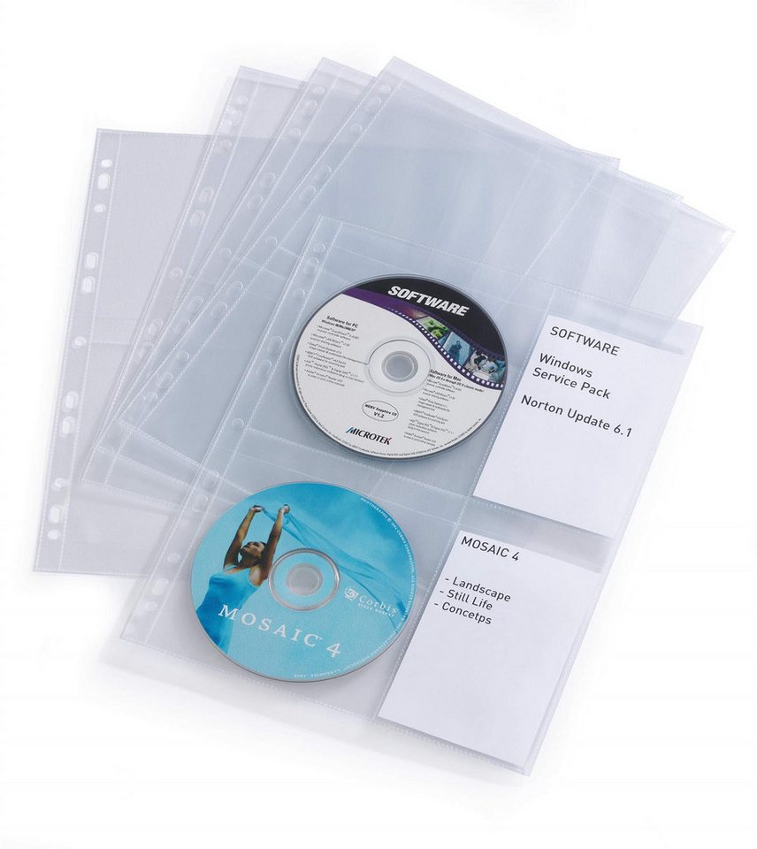 DURABLE Dokumententasche Durable CD Hülle A4 tr 10St für 4 CDs passend f 5278 von DURABLE