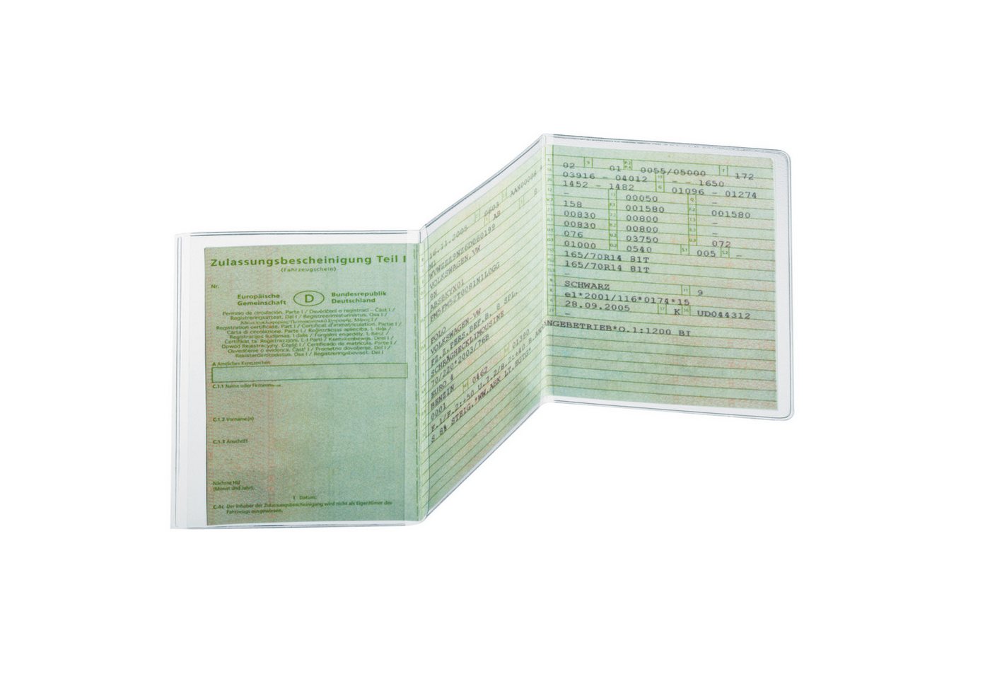 DURABLE Dokumententasche Durable Hülle 210x105mm tr dreitlg. für KFZ Scheine 170my von DURABLE
