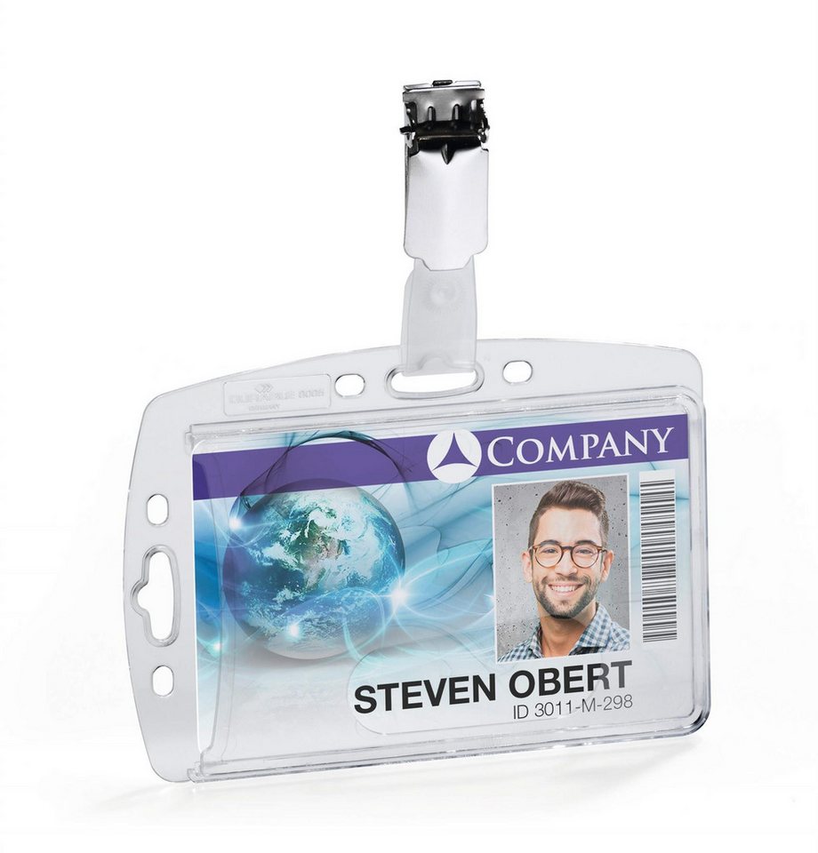 DURABLE Etui Durable Ausweiskartenhalter 54x87mm tr mit Clip Einzelverpackung von DURABLE