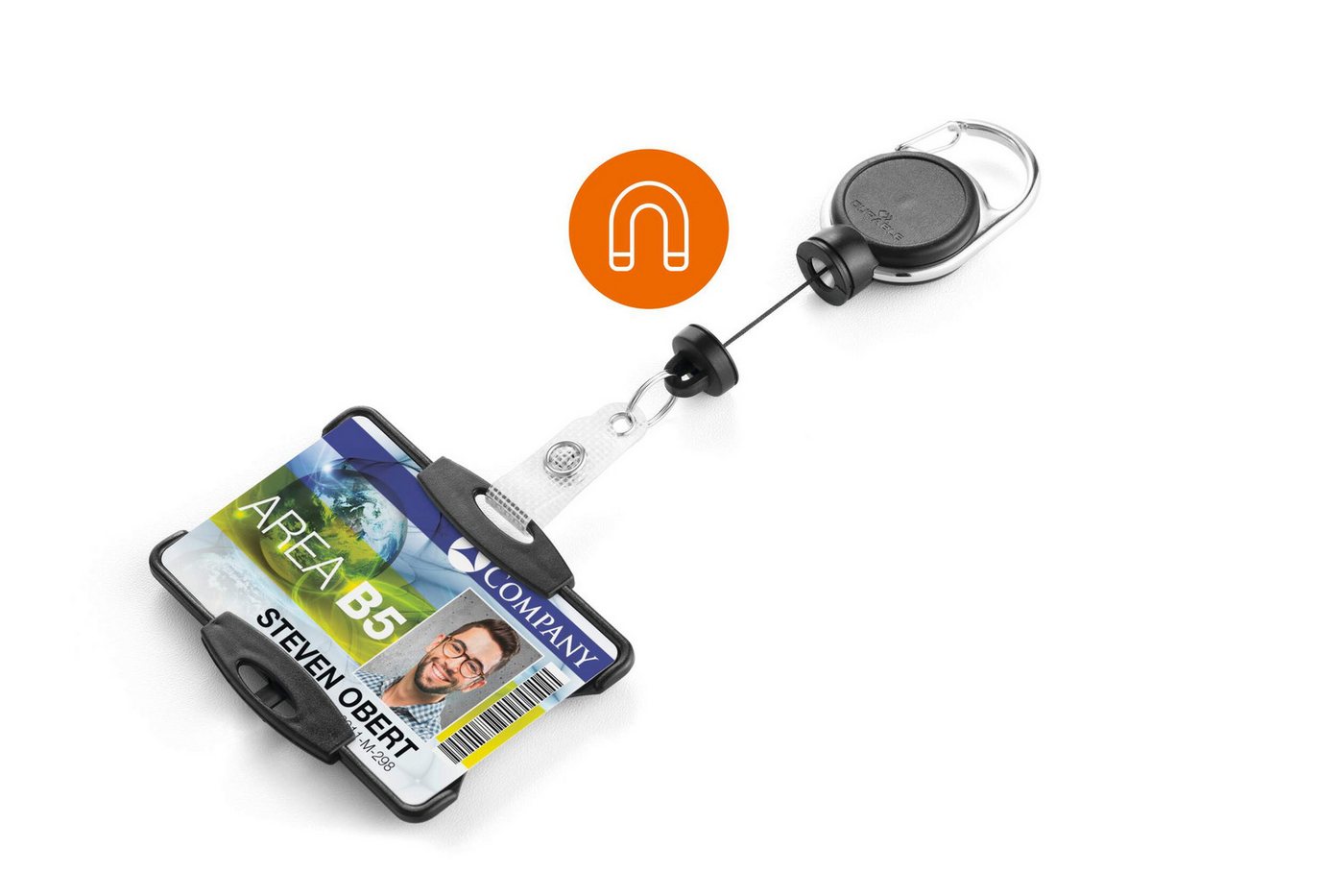 DURABLE Etui Durable Betriebsausweishalter 54x87 sw mit Jojo EXTRA STRONG von DURABLE