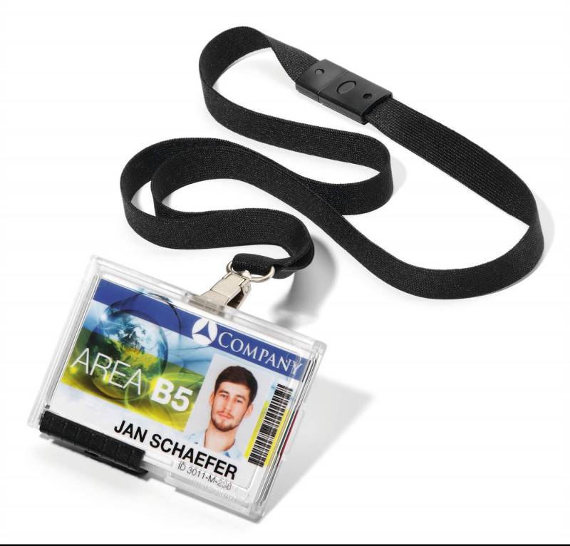 DURABLE Etui Durable Kartenhalter 54x87 tr 10St mit Textilband für 3 Karten von DURABLE